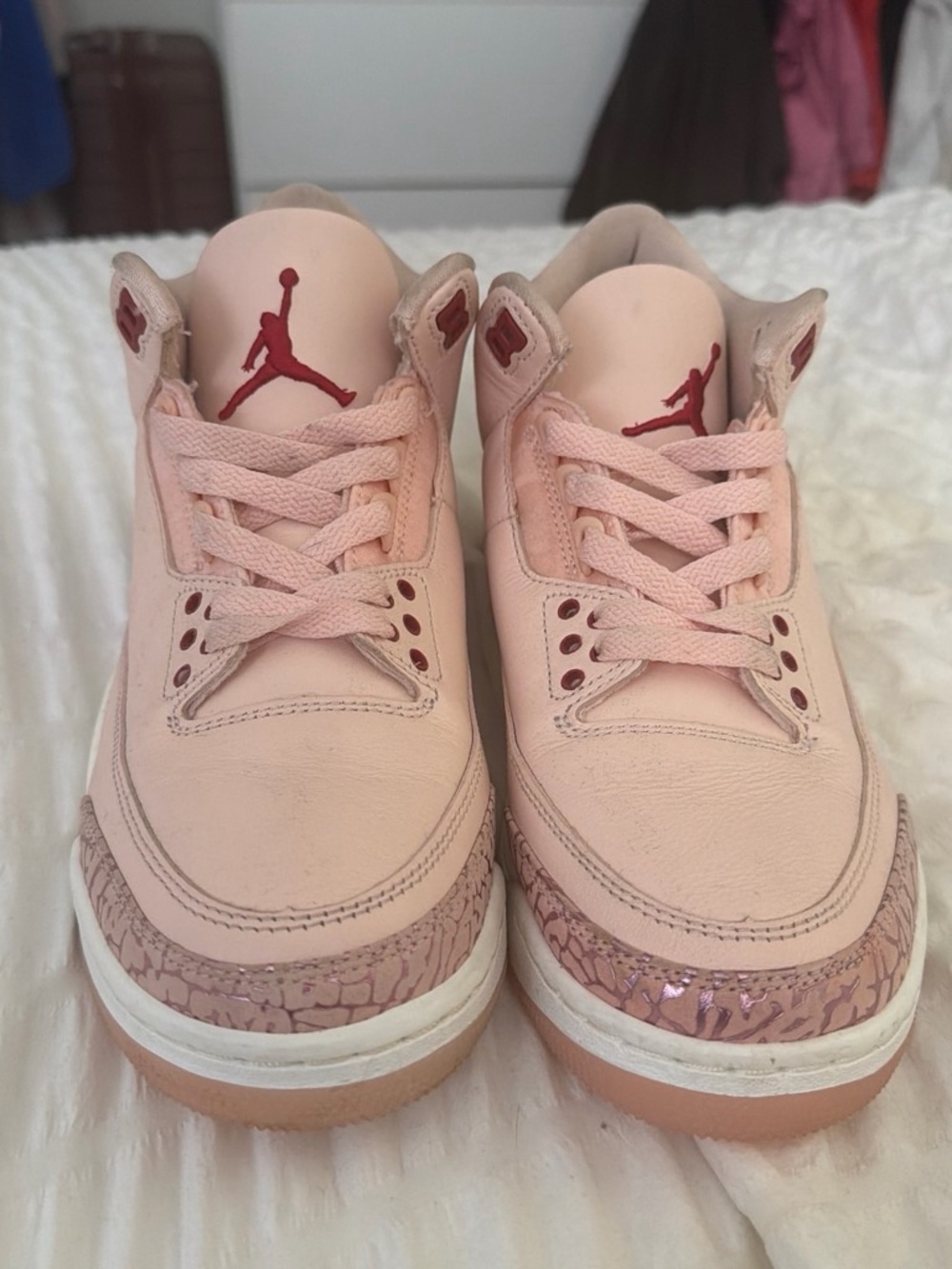 Jordan Pink and Red Girls' Retro Sneaker